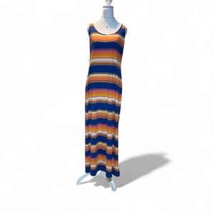 Maxi Summer Dress. Size Large P-P18 L56 Poly, Rayon, Spandex Blend